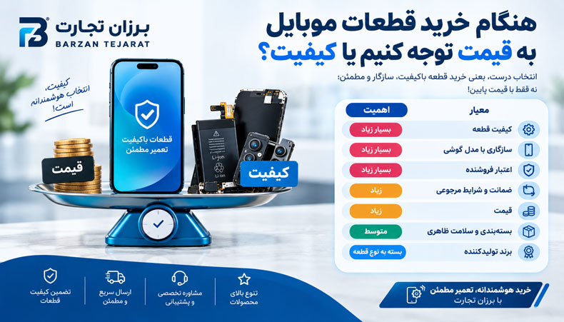 هنگام خرید قطعات موبایل به قیمت توجه کنیم یا کیفیت؟