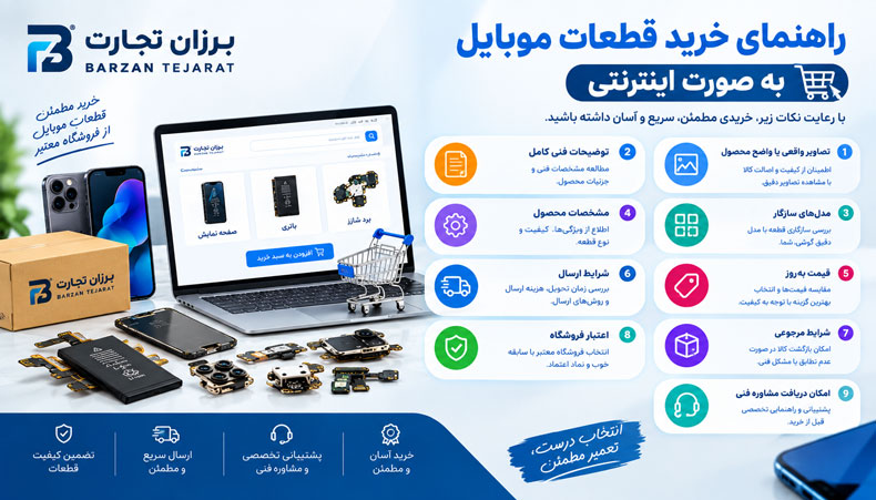 راهنمای خرید قطعات موبایل به صورت اینترنتی